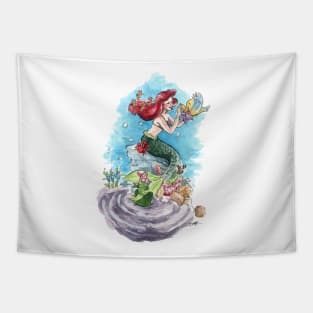 Ariel and Flounder Tapestry