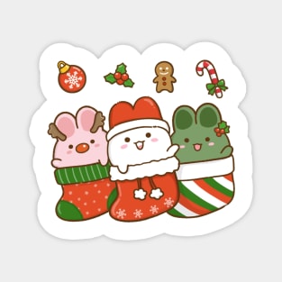 Bunny Christmas Stocking Magnet