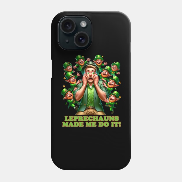 Mischievous Alibi: The Leprechaun Excuse Phone Case by vk09design