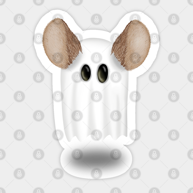 Ghost Mouse Ears Cartoon Ghostly Sheet - Ghost - Sticker | TeePublic Ghost Mouse Ears Cartoon Ghostly Sheet - Ghost - Sticker | TeePublic