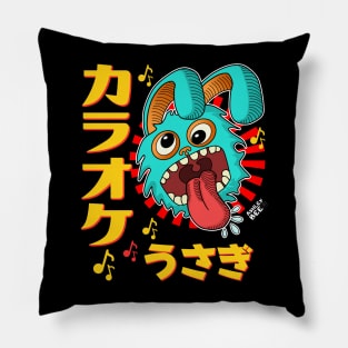 Crazy Karaoke Rabbit Manga Cartoon Style Pillow