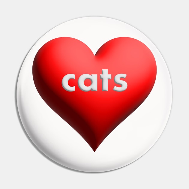 I Love Cats Pin by elizabethtruedesigns