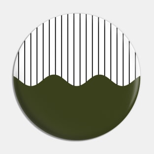 Wave & Lines (Olive Green) Pin