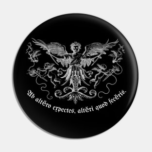 Black And White Gothic Medieval Religious Print On A Pin