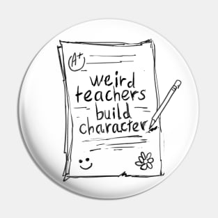 Vintage sketch teacher sayings weird teachers build character Pin