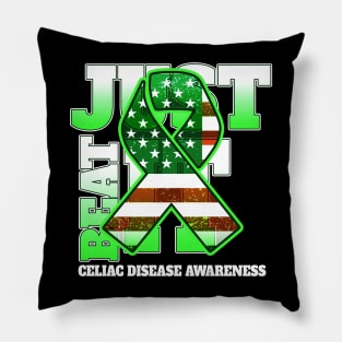 Just Beat It Celiac Disease Awareness American Flag Pillow