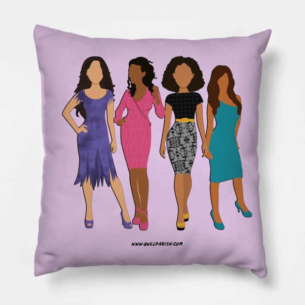 Girl Friends - version A Pillow by quelparish