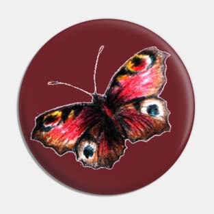 Black and Red Butterfly Pin