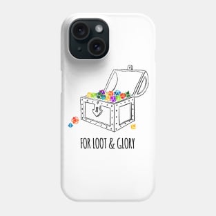 For Loot & Glory! - rainbow & black - LGBTQ+ ttrpg dice Phone Case