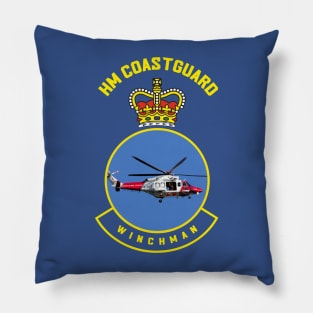 Winchman - HM Coastguard rescue AugustaWestland AW189 helicopter based on coastguard insignia Pillow