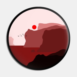 Minimalist Landscape - Red Cliffs Pin