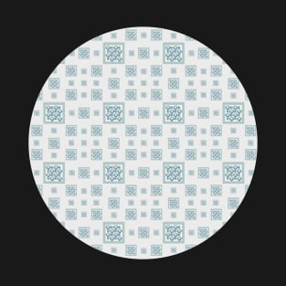 Multi grid in soft blue grey. A fresh, clean geometric pattern. T-Shirt