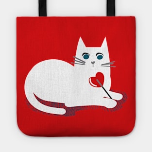 White cat in love Tote