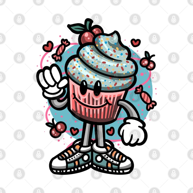 cute cupcake, pink cupcake, food lovers, foodie designs by Kingostore