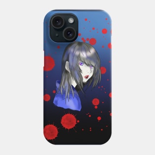 Reluctant teenage vampire in blue Phone Case