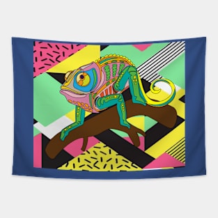 Funny Colorful Chameleon Reptile Camouflage Tapestry