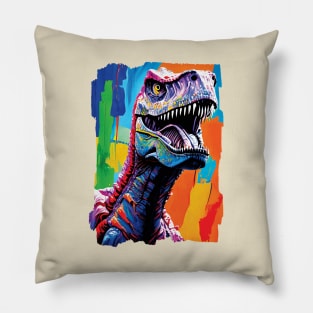 Painting Portrait Of A Tyrannosaurus Rex | T-Rex Pillow