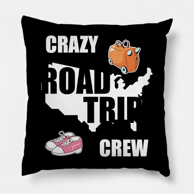 Crazy road trip crew Pillow by ssflower