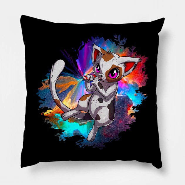 Drinking the Milky Way Pillow by Meca-artwork