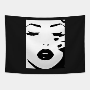 Woman, Girl, Lips print, Fashion art, Fashion print, Scandinavian art, Modern art, Wall art, Print, Minimalistic, Modern Tapestry