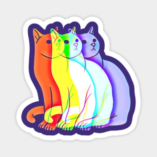 Rainbow Cat Art Magnet