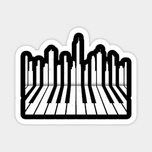 Piano and night city Magnet