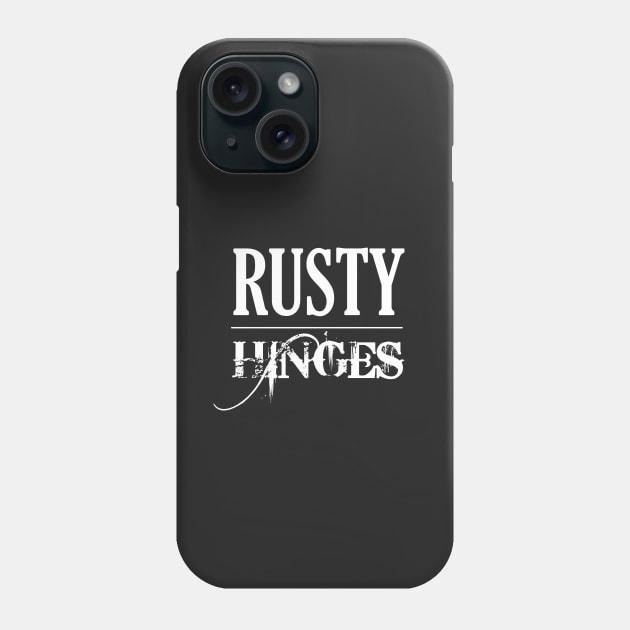 Rusty Hinges (White Logo) Phone Case by basementfort