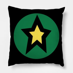 Yellow Star Green Circle Graphic Pillow