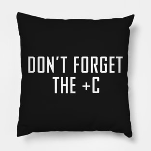 Don't Forget The Plus C - Funny Maths Calculus Joke Pillow