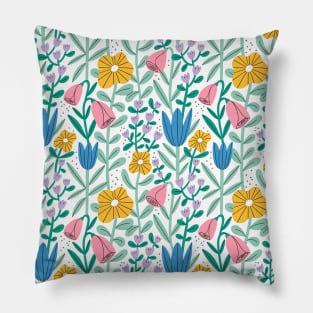Gentle abstract pastel floral garden Pillow