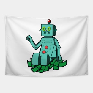 Robot on cash Tapestry