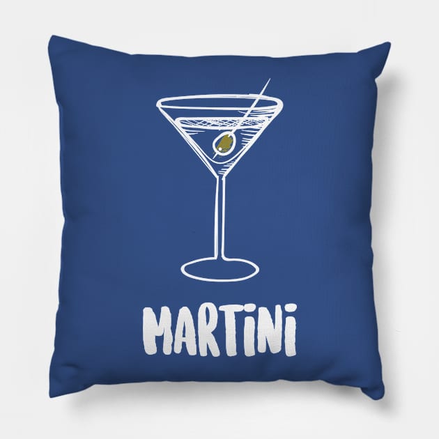 Martini Cocktail Drink Pillow by Suniquin