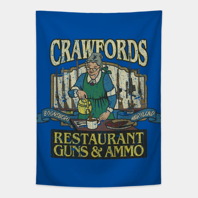 Crawfords Restaurant, Guns & Ammo 1980 Tapestry by JCD666