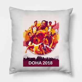 Doha 2018 Action Poster Pillow