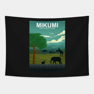 Mikumi National Park Tanzania Travel Poster Tapestry