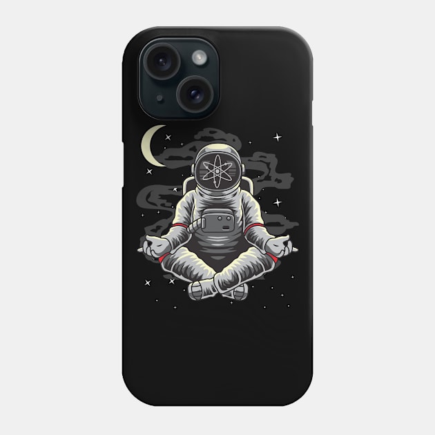 Astronaut Yoga Cosmos Crypto ATOM Coin To The Moon Token Cryptocurrency Wallet HODL Birthday Gift For Men Women Kids Phone Case by Thingking About