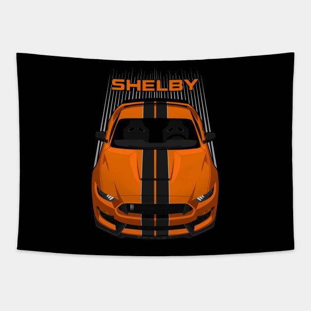 Ford Mustang Shelby GT350 2015 - 2020 - Orange - Black Stripes Tapestry by V8social