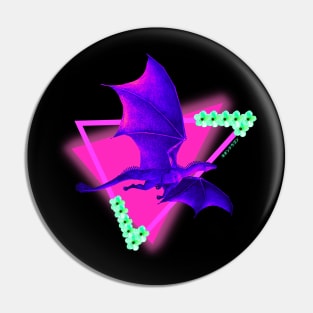 Neon Dragon Vaporwave Synthwave Cyberpunk Pin