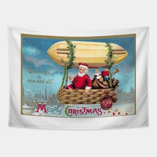 Christmas Vintage Santa with Toys Tapestry