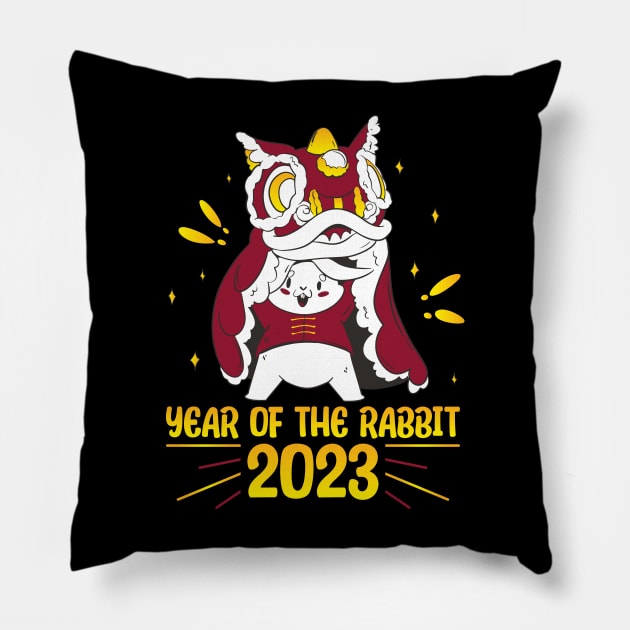 Good Luck Zodiac Happy Chinese New Year of the Rabbit Pillow by star trek fanart and more