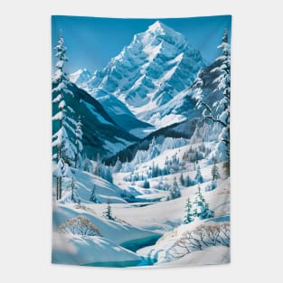 Pine Trees in a Winter Forest Tapestry