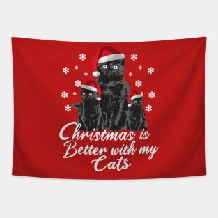 Fluffy Cats - Christmas is better with my Cats Tapestry