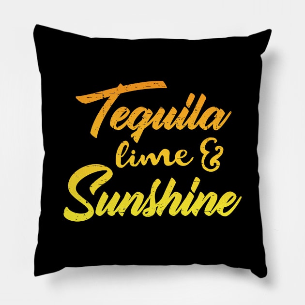 Tequila, Lime, Sunshine - color design Pillow by verde