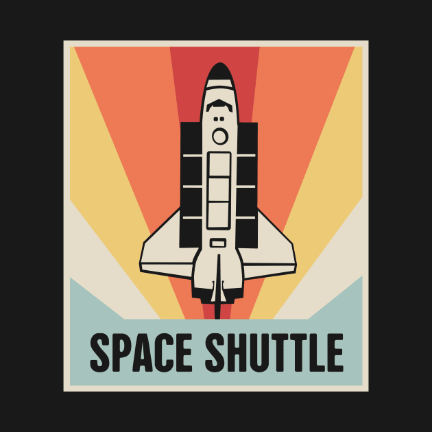 Vintage Style Space Shuttle Poster by MeatMan