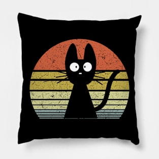 Cute Cat Surprise Vintage Pillow