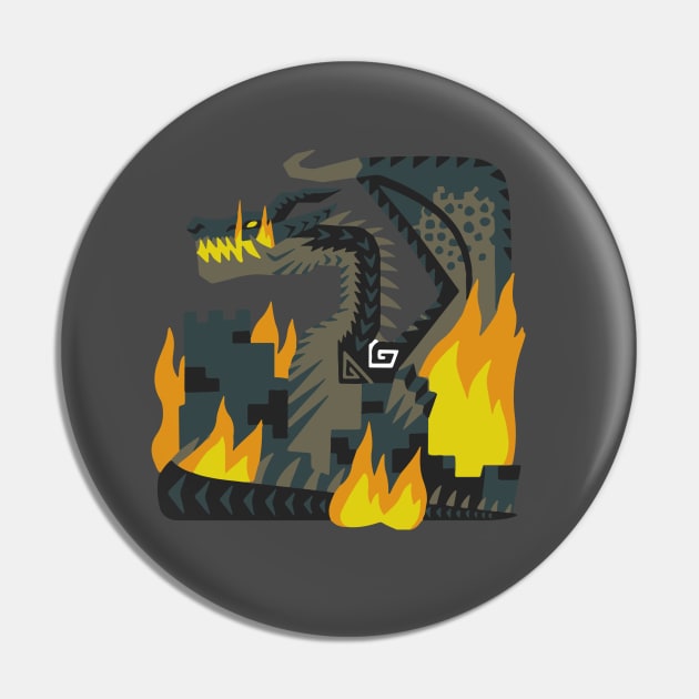 Monster Hunter World: Large Fatalis Icon Pin by Scribix