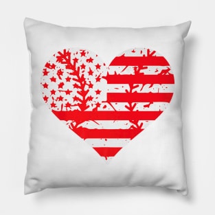 4th Of July Baseball American Flag Hearts Women Men Premium Pillow