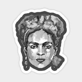Frida Kahlo Black and White 3 Magnet