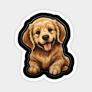 Cute Golden Retriever Dogs - Funny Golden Retriever Dog Magnet