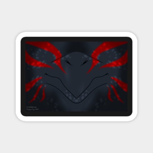 Black with Red Stripes Dragon Mask Magnet